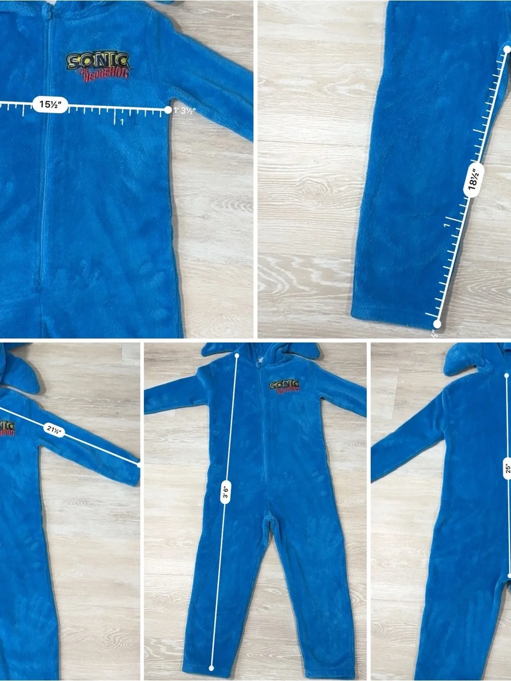 H&M Sonic the Hedgehog Union Suit  pajama- Kids Size 6x/7